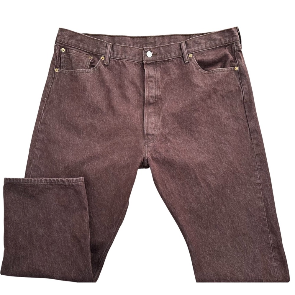 Levi's 501 Jeans Original Straight Fit Button Fly Chocolate Brown Men's 44x30